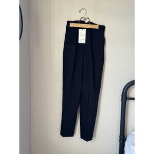 Zara Black Pleated Women’s Trousers Size XS High Waist Tapered Leg